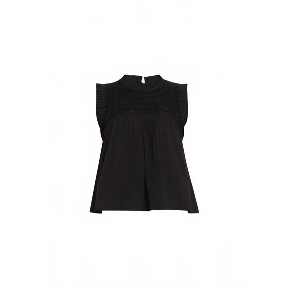 NEW SEA sea larissa embroidery tank top in black - Picture 5 of 5